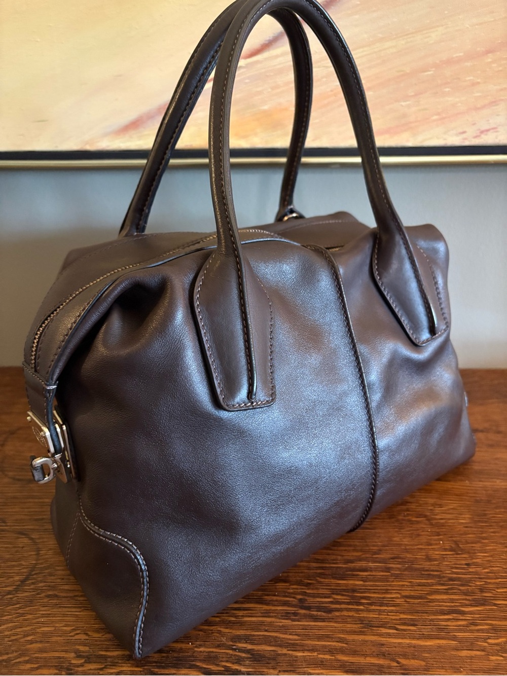 Tod’s D-Styling Leather Bauletto Satchel Bag - Chocolate Brown (Excellent) CoA - Picture 6 of 17